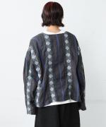 ミックスヤーン刺し子ジャガード　ジャケット